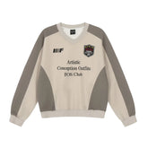 Embroidered Letter Splice Sweatshirt